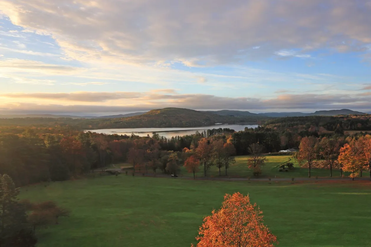 View over Lake Mahkeenac in The Berkshires